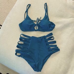 High-waisted Bikini (Green) - Medium